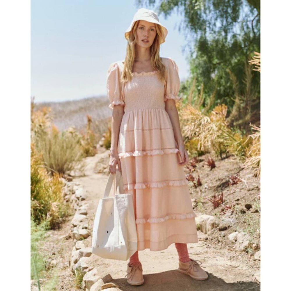 💕THE GREAT💕 The Scallop Savanna Dress ~ Light Peach Size 3 Large NWT